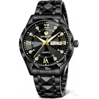 Toomoke Quarzuhr Quarz-Herrenuhr mit Chronograph, Multifunktionsuhr Armbanduhr, Edelstahlarmband, Großes Zifferblatt, Datum, 3ATM Wasserdicht