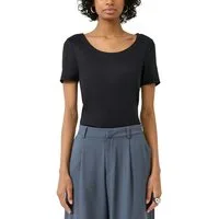 QS Kurzarmshirt mit tiefem Rundhals
