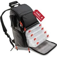 Paradox Fishing Angelrucksack (5-tlg., mit 4 Boxen, 46*34*22cm), wasserdichter Boden, Zangenhalterung