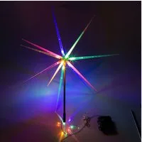 Out of the Blue LED Dekolicht LED Gartenstecker Stern bunt 14 LEDs Timer Batteriebetrieb IP44, Timerfunktion, Ein-/Ausschalter, LED, mit 6-Std. Timer, IP44, 14 LEDs bunt