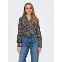 ONLY Blusenshirt ONLMETTE V-NECK LS SMOCK TOP NOOS WVN Kunstfaser, regular fit
