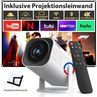 XGODY XGODY Tragbarer Projektor Mini-Beamer (260 lm, 1500:1, 3840 x 2160 px, Mini Projektor mit Android 14/WiFi 6/BT 5.4/ 180-Grad- Winkel)