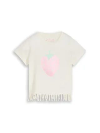 tom tailor kids - T-Shirt mit Fransen wool white - Gr. - 110