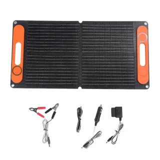 60W Monocrystalline Solar Panel Charger IP65 Waterproof ETFE Magnetic Handle USB 9V PD Output for Outdoor Camping and Hi