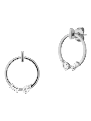cai Ohrringe 925 Sterling Silber rhodiniert mit Weißtopas