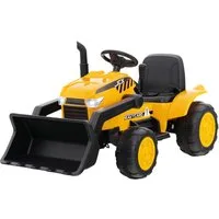 COSTWAY Spielzeug-Aufsitzbagger 12V Sandbagger, mit verstellbarer Schaufel