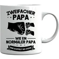 Printmacher Tasse Papa Tasse, Zweifacher Papa wie ein normaler Papa, Papa Geschenk, Keramik
