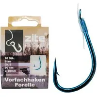 Zite Forellenhaken Vorfach-Haken Forelle gebunden Größe 6 Angelhaken mit Vorfachschnur