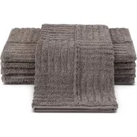 ROSS Gästehandtücher CARRE, Frottier (Packung, 6-St), 100% Baumwolle, Rippenstruktur, große Farbauswahl