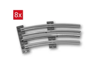8x Lego System Eisenbahn-Schiene 12V [gebogen]