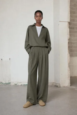 Jane Lushka - Sloan viscose pleated pants green - Gr. - XS