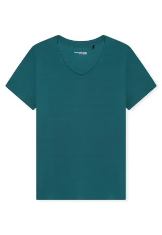 SCHIESSER - T-Shirt V-Ausschnitt grün - Gr. - 48