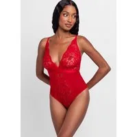 Dorina Body Jemma mit Spitze und Mesh, tiefer V-Ausschnitt