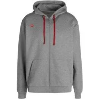 Wilson Trainingsjacke Fundamentals Cotton Zip mit Kapuze (Baumwolle) grau Herren