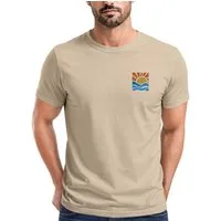 Neverless Print-Shirt Herren T-Shirt Logo Print Sommer Sonne Welle Strand Beach Style mit Print