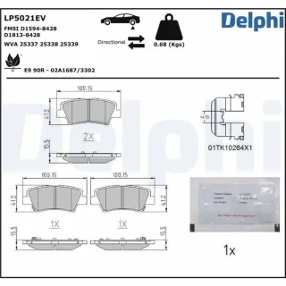 Delphi Bremsbel?ge hinten Hyundai Kona Kia Soul