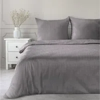 Eurofirany Bettwäsche Satin-Damast Bettwäschegarnitur 2TLG / 3TLG Baumwolle, Streifen, einfarbig, elegantes Design