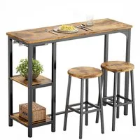 Bealife Essgruppe Esstisch mit 2 Stühlen, 3-tlg Bartisch,Küchentisch für Küche,Esszimmer, Platzsparende Stühle