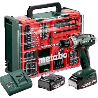 Metabo Akku-Bohrschrauber BS 18 Quick Set mit 74-teiliger Mobiler Werkstatt - Kunststoffkoffer - 18V - 602217710