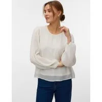 Vero Moda Blusenshirt VMSIGNE LS PLISSE TOP WVN mit Schlingenverschluss