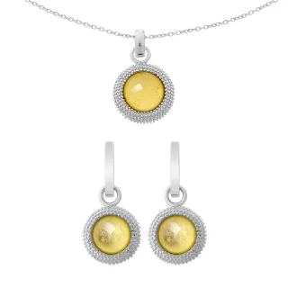 Orphelia Damen 925 Sterling Silber Set: Kettenanhänger + Ohrringe - Silber SET-6041/2