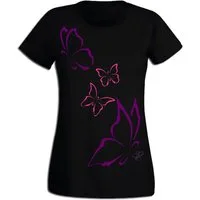 G-graphics T-Shirt Schmetterlinge Slim-fit Damen T-Shirt aus unserer Pink-Purple-Collection