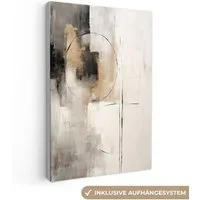 OneMillionCanvasses® Leinwandbild Kunst - Abstrakt - Grau - Industriell, Fotodruck (1 St), Leinwand Canvas Wandbild, Wanddekoration 20x30 cm