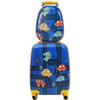 COSTWAY Kinderkoffer Reisegepäck, 2tlg Kinderkoffer + Rucksack
