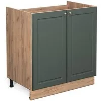 Vicco Unterschrank Fame-Line, Grün-Gold Landhaus/Eiche, 80 cm ohne Arbeitsplatte (1-St)
