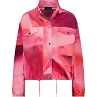 Monari Jackenblazer rosa,Freizeit,Baumwolle,Colorblock,Stehkragen,Lang,Regular Fit