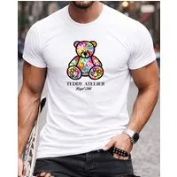 RMK T-Shirt Herren Shirt Rundhals Basic "Teddy Atelier" aus Baumwolle