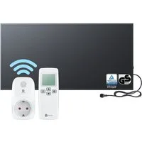 Bringer Infrarotheizung Wandheizung, 300-1200 Watt mit Thermostat Elektroheizung Schwarz