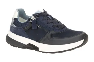 Gabor 86.847.66 ROLLINGSOFT Damen Sneaker blau wei? river kombi bequem