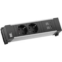 Bachmann POWER FRAME 2xSchutzkt. USB A&C Einbau-Tischsteckdosenleiste (Kabellänge 0.2 m), USB Charger 22W 0,2m GST18, 916.501