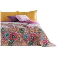 DecoKing Tagesdecke Bettüberwurf Tagesdecke mit Wendedesign Abstrakt Blumen Colors Luxus, Wendedesign