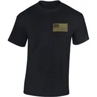 Baddery T-Shirt USA Flagge mit Stick-Patch Stars and Stripes - US-Army, hochwertiger Stick-Patch, auch Übergrößen, aus Baumwolle