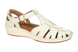 Pikolinos 655-0936 nata VALLARTA Damen Keilsandalette wei? - Echtleder - Klet...