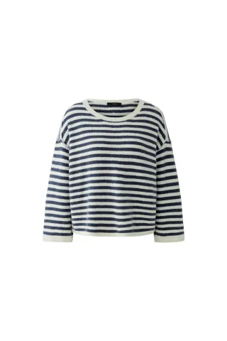 Oui - Pullover white blue - Gr. - 44