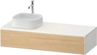 Duravit Zencha Konsolenwaschtischunterbau wandhängend Natur Eiche & Weiß Matt & Supermatt 1300x550x2 ZE4812L30840000