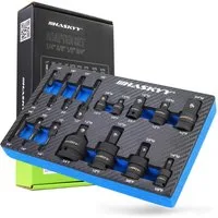 HASKYY Stecknuss 17 tlg. Steck-Nuss-Adapter-Satz für Schlagnuss 1/4" 3/8" 1/2" 3/4"
