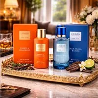 LONDON FRAGRANCES Eau de Parfum For Him, Herrenduft. Blue Agava & Whisky Cedarwood 100 ml, 2-tlg., Hergestellt in UK, Elegant