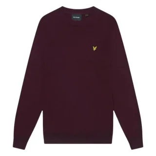 Lyle & Scott Rundhalspullover in sattem Burgunderrot