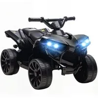 AIYAPLAY Elektro-Kinderquad Kinder Quad 6V mit Vorwärts-, Rückwärtsfunktion, Musik, Belastbarkeit 25 kg, (1-tlg), mit LED-Scheinwerfer, 4 Rädern, für 18-56 Monate Kinder, Schwarz