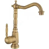 wohnwerk.idee Badarmatur Waschbeckenarmatur Wasserhahn Gold Schwarz Vintage Antik Bona