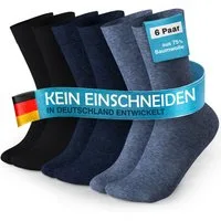 MEDOLY Gesundheitssocken Socken ohne Gummibund, 75% Baumwolle (6 Paar) ohne störende Naht, ohne Bund