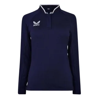 Castore - Poloshirt für Damen, Raglan langärmelig (Marine/Weiß)