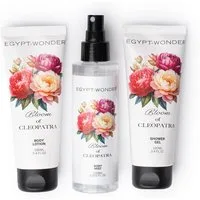 EGYPT-WONDER Pflege-Geschenkset Bloom of Cleopatra Beauty Set - Geschenkbox mit Bodylotion 100 ml, Duschgel 100 ml & Body Mist 150 ml -, Rosenduft – Pflege mit Aloe Vera & Bio-Olivenöl