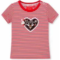 BONDI T-Shirt Mädchen T-Shirt 'Herzilein' 86981, Rot Weiß Gerin