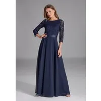 SWING Abendkleid - Abendkleid aus Spitze und Chiffon mit ¾ Arm Taillierte Passform mit ausgestelltem Rockteil