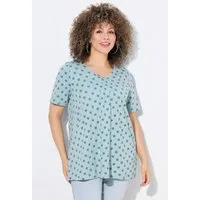 Ulla Popken T-Shirt T-Shirt Biesen A-Linie V-Ausschnitt Halbarm